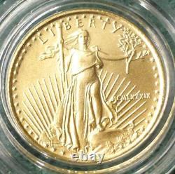 1989 $5 American Gold Eagle Coin With Box, 1/10th Ounce Fine Gold, Tenth-Ounce