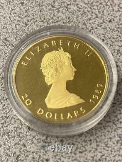 1989 Canada Proof Gold Maple Leaf 1/2 oz 9999 Fine Coin Mintage 6998