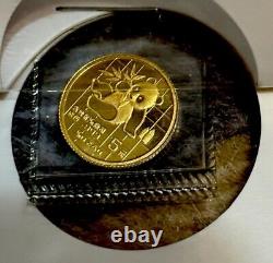 1989 China Panda 1/20 oz. 999 Fine Pure Gold 5 Yuan Coin SEALED MINT