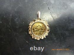 1989 Chinese Panda 1/20 OZ. 999 Fine Gold Coin Bullion Charm Pendant