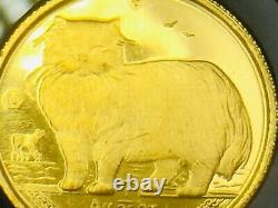 1989 Isle of Man crown 1/25 oz 999 gold coin in 14K bezel onyx border 4.2gm