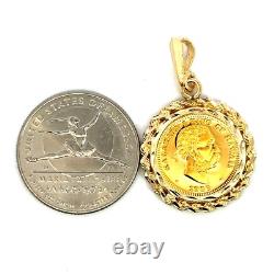 1989 KALAKAUA I KING OF HAWAII 1/10 Oz Fine Gold Coin Framed 14K Gold Pendant 1989 KALAKAUA I KING OF HAWAII 1/10 Oz Fine Gold Coin Framed 14K Gold Pendant