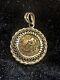 1990 1/4 Oz Chinese Panda Fine Gold Coin And 14k Yellow Gold Framed Pendant