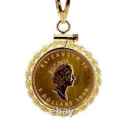 1990 Canadian Maple 1/10 Oz Fine Gold Coin Framed 14K Gold Pendant J1087 1990 Canadian Maple 1/10 Oz Fine Gold Coin Framed 14K Gold Pendant J1087