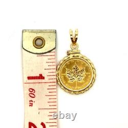 1990 Canadian Maple 1/10 Oz Fine Gold Coin Framed 14K Gold Pendant J1087 1990 Canadian Maple 1/10 Oz Fine Gold Coin Framed 14K Gold Pendant J1087