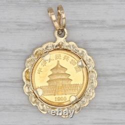 1990 Chinese Panda Coin 14k 999 Fine Yellow Gold 1/20oz 5 Yuan 1990 Chinese Panda Coin 14k 999 Fine Yellow Gold 1/20oz 5 Yuan
