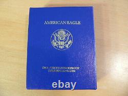 1990 P $5 1/10 Oz Fine GOLD AMERICAN EAGLE PROOF COIN + COA & OGP