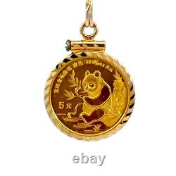 1991 1/20 Oz Panda Fine Gold Coin Framed 14K Gold Diamond Cut Pendant Only 1991 1/20 Oz Panda Fine Gold Coin Framed 14K Gold Diamond Cut Pendant Only