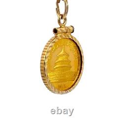 1991 1/20 Oz Panda Fine Gold Coin Framed 14K Gold Diamond Cut Pendant Only 1991 1/20 Oz Panda Fine Gold Coin Framed 14K Gold Diamond Cut Pendant Only