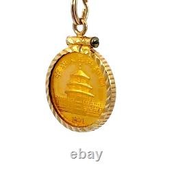 1991 1/20 Oz Panda Fine Gold Coin Framed 14K Gold Diamond Cut Pendant Only 1991 1/20 Oz Panda Fine Gold Coin Framed 14K Gold Diamond Cut Pendant Only