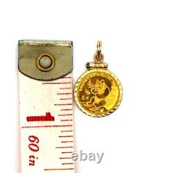 1991 1/20 Oz Panda Fine Gold Coin Framed 14K Gold Diamond Cut Pendant Only 1991 1/20 Oz Panda Fine Gold Coin Framed 14K Gold Diamond Cut Pendant Only