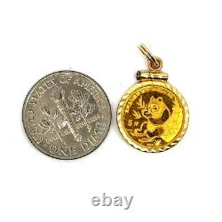 1991 1/20 Oz Panda Fine Gold Coin Framed 14K Gold Diamond Cut Pendant Only 1991 1/20 Oz Panda Fine Gold Coin Framed 14K Gold Diamond Cut Pendant Only