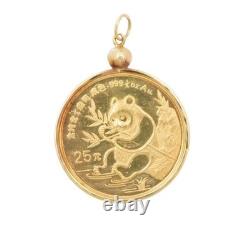 1991 1/4 oz Gold Panda Coin Pendant Large Date. 999 Fine 14K Gold Bezel 1991 1/4 oz Gold Panda Coin Pendant Large Date. 999 Fine 14K Gold Bezel