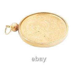 1991 1/4 oz Gold Panda Coin Pendant Large Date. 999 Fine 14K Gold Bezel 1991 1/4 oz Gold Panda Coin Pendant Large Date. 999 Fine 14K Gold Bezel