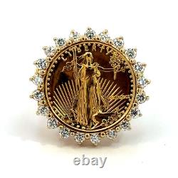 1991 $5 Dollars Walking Liberty Fine Gold Coin & 14K Gold Ring Size 6.5 1991 $5 Dollars Walking Liberty Fine Gold Coin & 14K Gold Ring Size 6.5