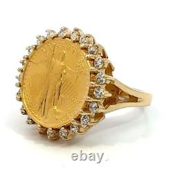 1991 $5 Dollars Walking Liberty Fine Gold Coin & 14K Gold Ring Size 6.5 1991 $5 Dollars Walking Liberty Fine Gold Coin & 14K Gold Ring Size 6.5