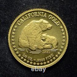 1991 California Gold 1/4-oz. 9999 Fine Bears Great Seal of California (cn11054)