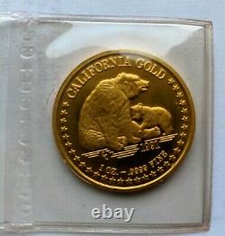 1991 California Gold Bear Coin With Cub 1 Oz. 9999 Fine Gold Coa 10012300