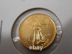 1992 $5 Gold American Eagle Coin 1/10 oz Fine Gold Mintage 209,300