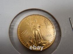 1992 $5 Gold American Eagle Coin 1/10 oz Fine Gold Mintage 209,300