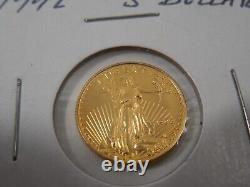 1992 $5 Gold American Eagle Coin 1/10 oz Fine Gold Mintage 209,300