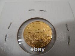 1992 $5 Gold American Eagle Coin 1/10 oz Fine Gold Mintage 209,300