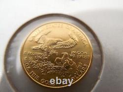 1992 $5 Gold American Eagle Coin 1/10 oz Fine Gold Mintage 209,300