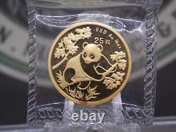 1992 China 1/4oz Panda 25 Yuan Bullion Coin. 999 Fine GOLD Sealed ECC&C, Inc