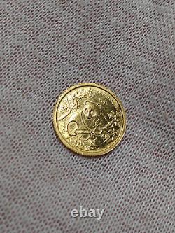 1992 China 5 Yuan 1/20 Oz 999 Fine Gold Coin Chinese Panda