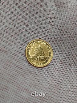 1992 China 5 Yuan 1/20 Oz 999 Fine Gold Coin Chinese Panda