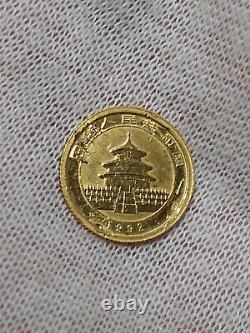 1992 China 5 Yuan 1/20 Oz 999 Fine Gold Coin Chinese Panda