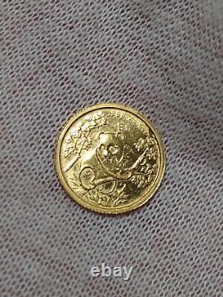 1992 China 5 Yuan 1/20 Oz 999 Fine Gold Coin Chinese Panda