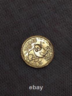 1992 China 5 Yuan 1/20 Oz 999 Fine Gold Coin Chinese Panda