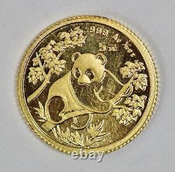 1992 China 5 Yuan Panda 1/20 oz. 999 Fine Gold Coin