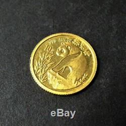 1993 10 Yuan Gold Panda 1/10oz Fine Large Date RG939