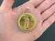 1993 American Eagle Coin Shape Pendant Without Stone 14k Yellow Gold Plated