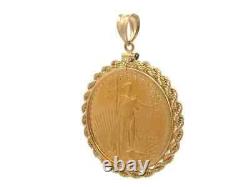 1993 American Eagle Coin Shape Pendant Without Stone 14k Yellow Gold Plated