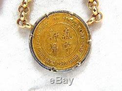 1993 Singold Fine Gold Coin 1.00ct Diamonds Italian Link Necklace Huge+