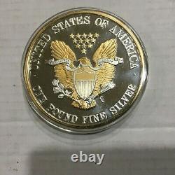 1994 1 Pound # Lb 999 Fine Silver American Eagle Proof Uncirculated Bu Gold Tint
