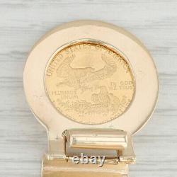 1994 22k Gold American Eagle Coin Money Clip 14k Yellow Gold $10 1/4oz Fine Gold