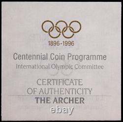 1994 France 500 Franc Olympic Centennial Gold Coin The Archer. 9167 Fine