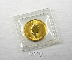 1995 1/10 oz $5 Gold Maple Leaf Coin 9999 Fine Au RCM Canada Mylar Pouch