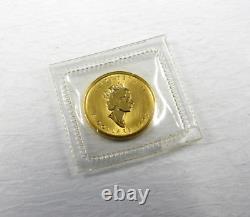 1995 1/10 oz $5 Gold Maple Leaf Coin 9999 Fine Au RCM Canada Mylar Pouch