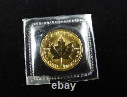 1995 1/10 oz $5 Gold Maple Leaf Coin 9999 Fine Au RCM Canada Mylar Pouch