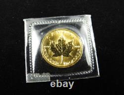 1995 1/10 oz $5 Gold Maple Leaf Coin 9999 Fine Au RCM Canada Mylar Pouch