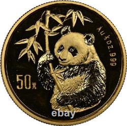 1995 1/2oz China Panda 999 Fine Gold 50 Yuan Small Date, Key Date, Rare Coin