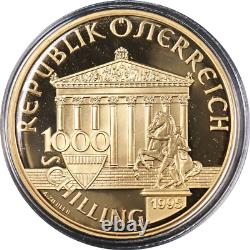 1995 Austrian 1000 Schilling Olympic Centennial Gold Coin Zeus. 9167 Fine