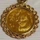 1995 China Yuan. 999 Fine Gold Panda Coin Pendant 24k Panda Rope & Bezel 18k&14k