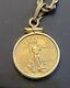 1996 1/10 Fine Gold 5 Dollar Coin With 14k Bezel And 24 10k Rope Necklace