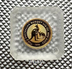 1996 Australian 1/10 Gold Kangaroo $15 Coin. 9999 Fine BU Coin